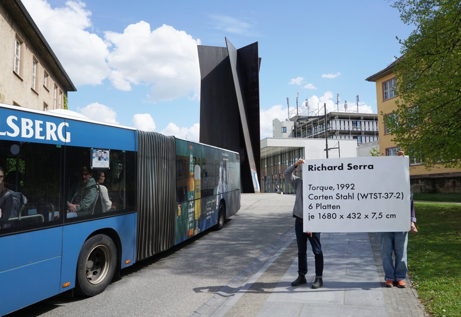 Documentation of Kreisverkehr performance, public art intervention at roundabout, Sarrebrucken, 2026
